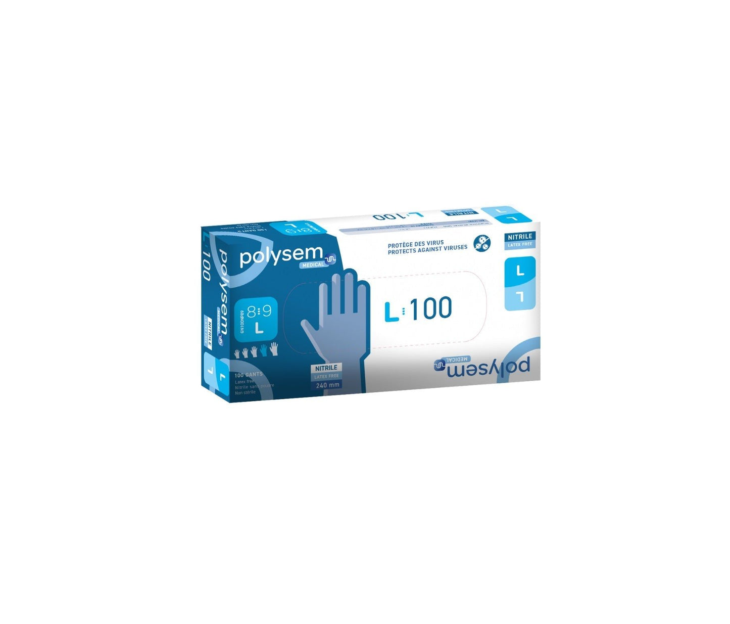 Polysem Nitril Disposable Wegwerp Onderzoekshandschoenen (100st) | Dé Online Medische Webshop