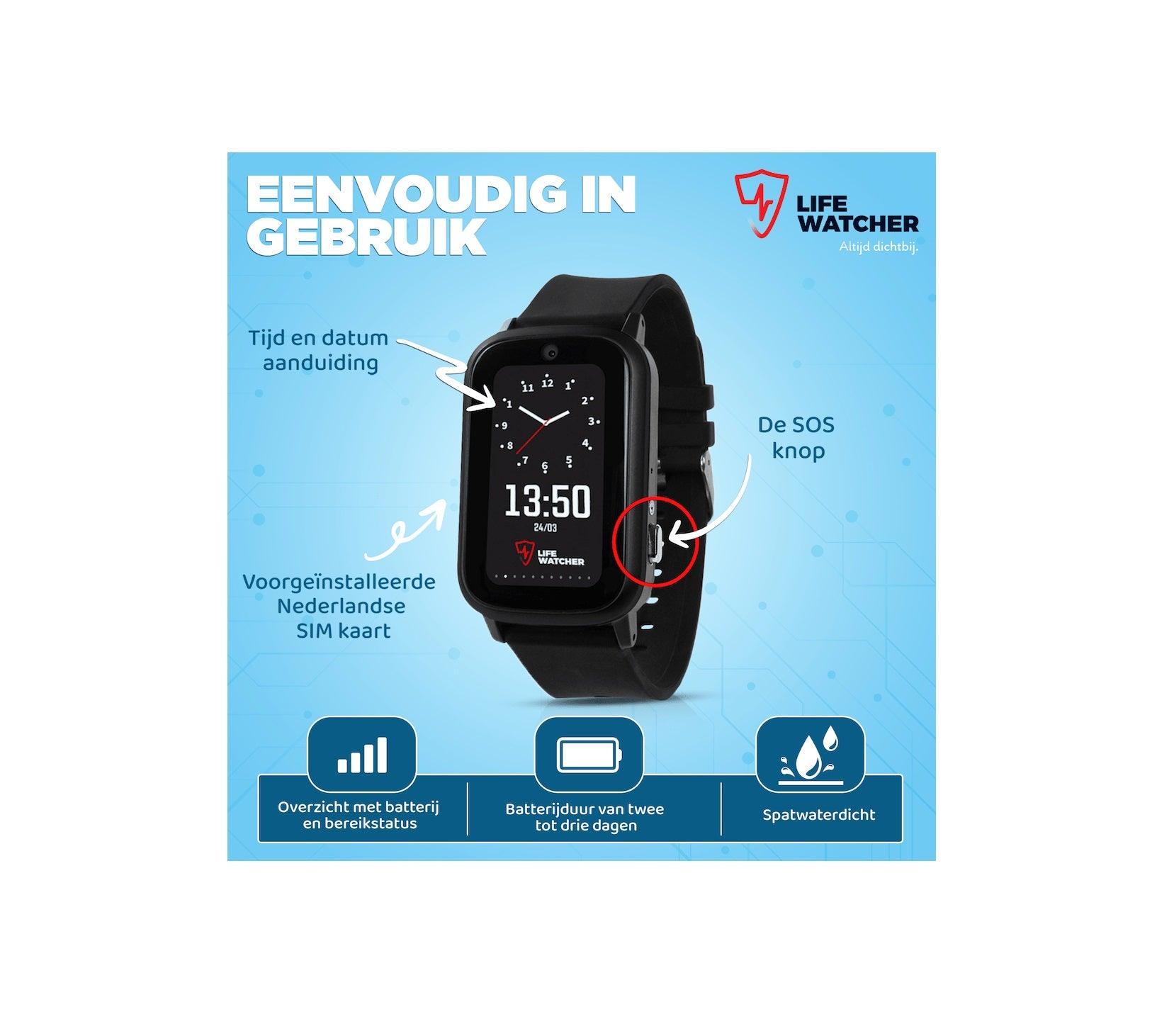 LifeWatcher Alarmeringshorloge Senior 4G Kopen van  LifeWatcher?- Vanaf €128.95 bij Pucshop.nl